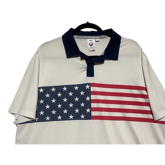 Puma Volition America Polo Shirt Men's Large USA Flag Stars Stripes Golf Patriot - Picture 2 of 6